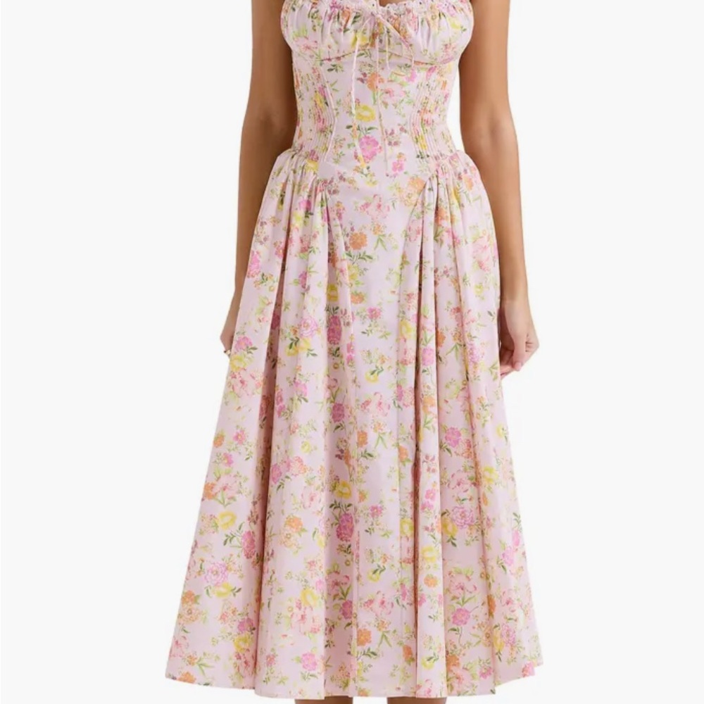 House of CB ’Adabella’ Floral Pleated Halter Sundress NWT Medium